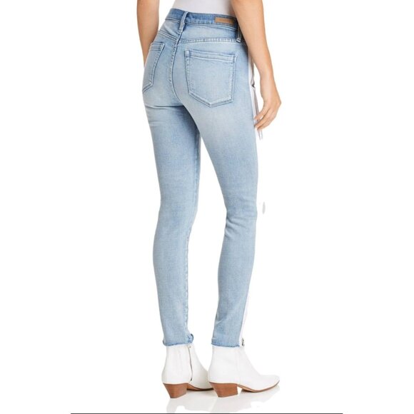 Blanknyc Light Wash Skinny Jeans W/ White Side Zipper & Raw Hem Size 27 - Picture 15 of 15